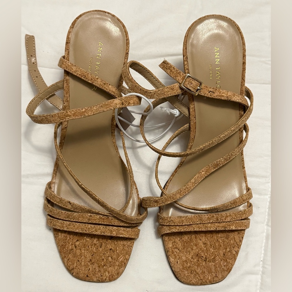 Ann Taylor Factory Cork Wedge Sandals NWT- Size 7